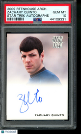 2009 Star Trek Movie Autograph Zachary Quinto Spock Limited Auto PSA 10 Gem